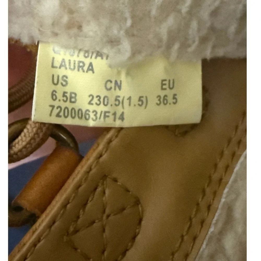 Coach Women's Laura Brown Leather Signature Monogram Lace Up Duck Boots Size 6.5